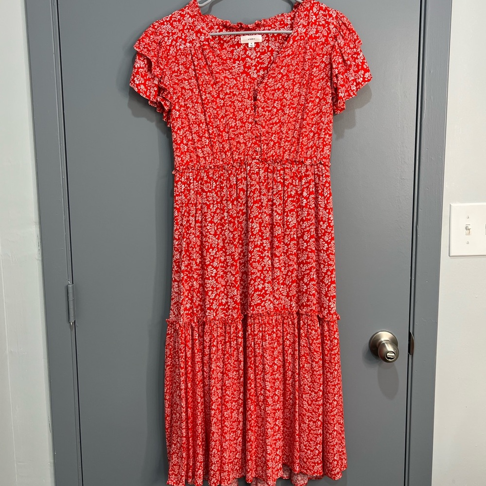 Red Floral Summer Dress - Delicate, flowy, and altogether lovely! Worn ONCE!